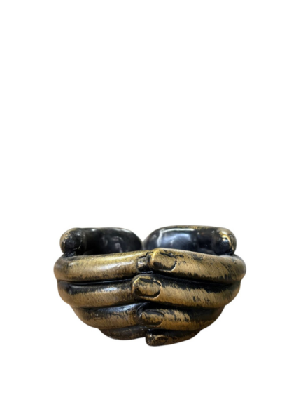 SERAMİK EL ŞEKLİNDE SAKSI SARI RENK