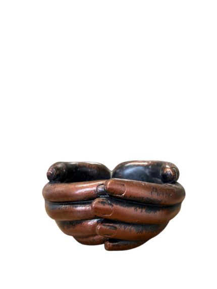 SERAMİK EL ŞEKLİNDE KİREMİT RENK SAKSI