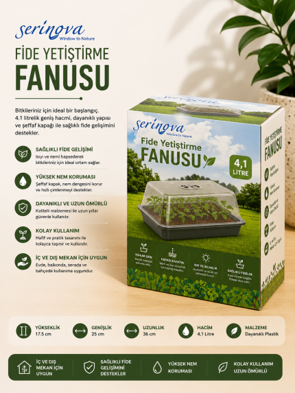 Serinova fide yetiştirme fanusu 1,4 litre