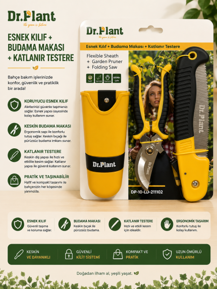 Dr.plant bahçe makası,katlanır testere ve kılıfı seti