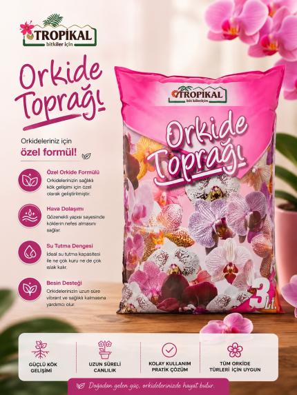Tropikal orkide toprağı (3 litre)