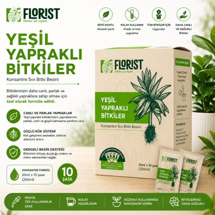 Florist yeşil yapraklı bitkiler için konsantre sıvı bitki besini