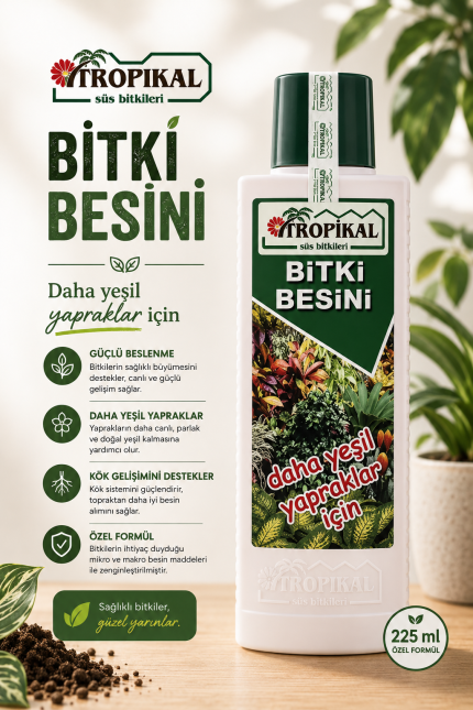 Tropikal Yeşil Yapraklı Bitkiler İçin Bitki Besini(225 ml)